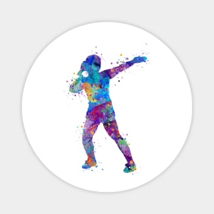 Girl Shot Put Throwing Watercolor Silhouette Magnet